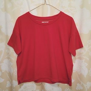 Madewell Crop Tee in Blood Orange
